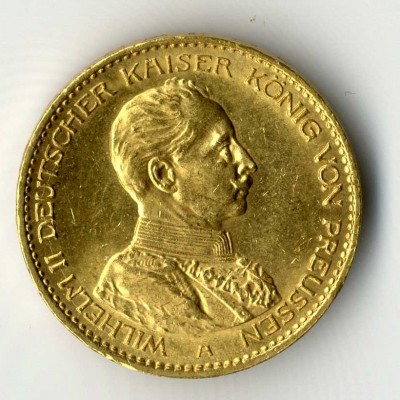 Preussen 20 Mark Kaiser Wilhelm II in Uniform Goldmünze kaufen wir zu Tagespreisen.