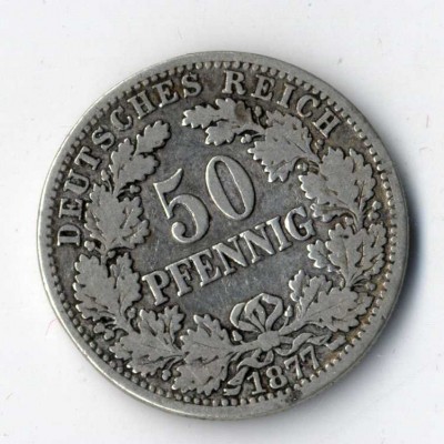 Das 50 Pfennig-Stück aus dem Kaiserreich erzielt in perfekter Erhaltung einen hohen Preis.