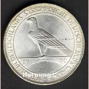 Silbermünze Der Rhein zu 5 Mark der Weimarer Republik aus dem Jahr 1930