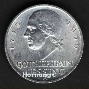 5 Mark Lessing Silbermünze der Weimarer Republik aus dem Jahr 1929